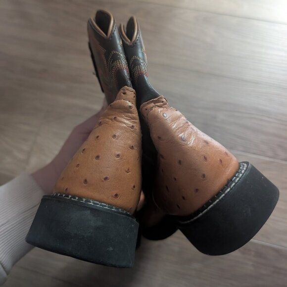 Justin | Gypsy Western Boot In Ostrich - Picture 5 of 8